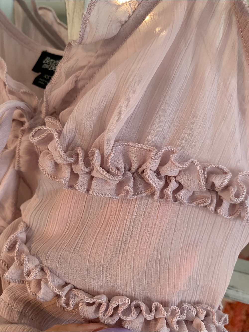 Lavender Ruffle Tie-Front Camisole - Picture 4 of 7
